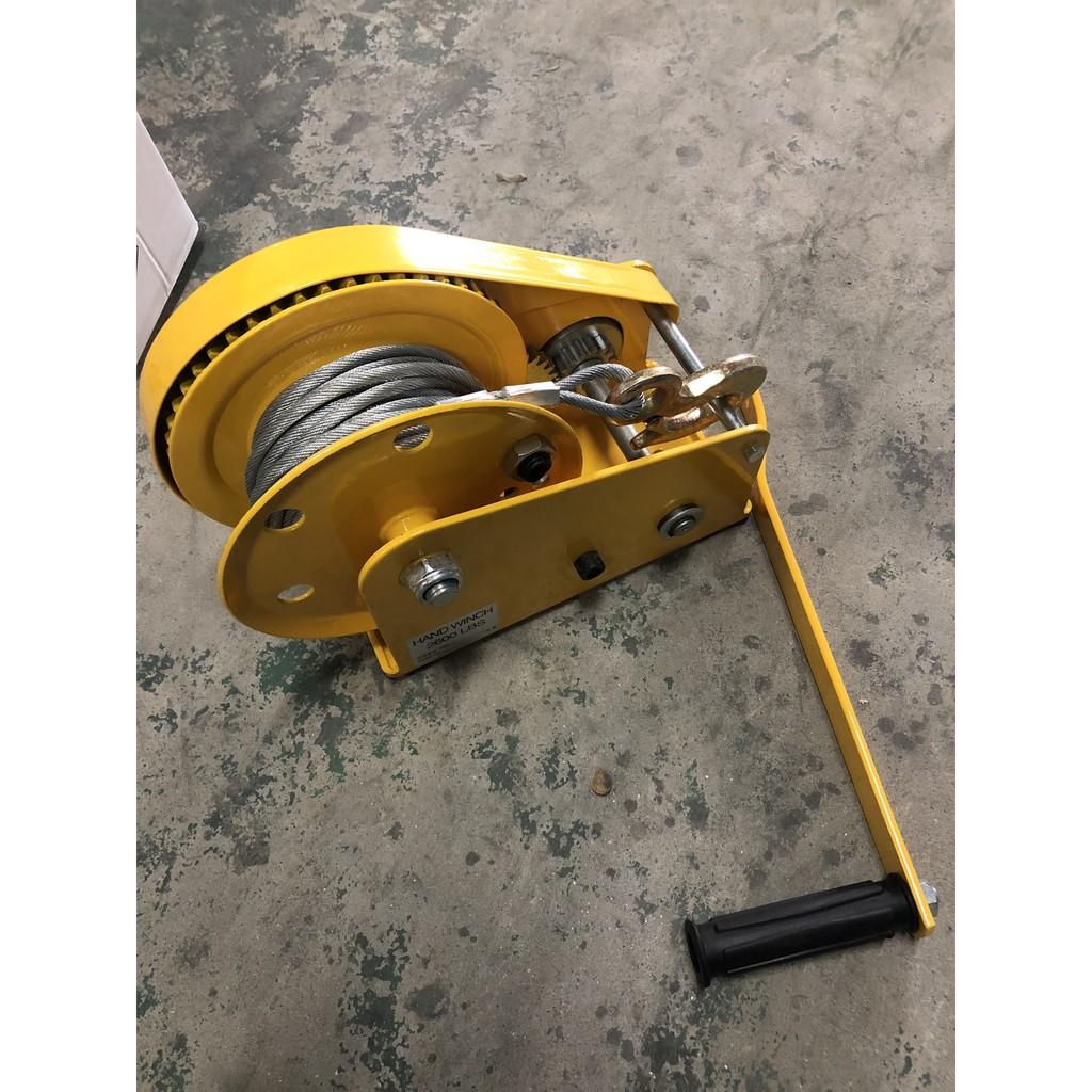 Bộ Cẩu Tời cục nóng điều hòa (Khung + tời quay tay vàng có cáp 1200Lbs (Loại đảo chiều))