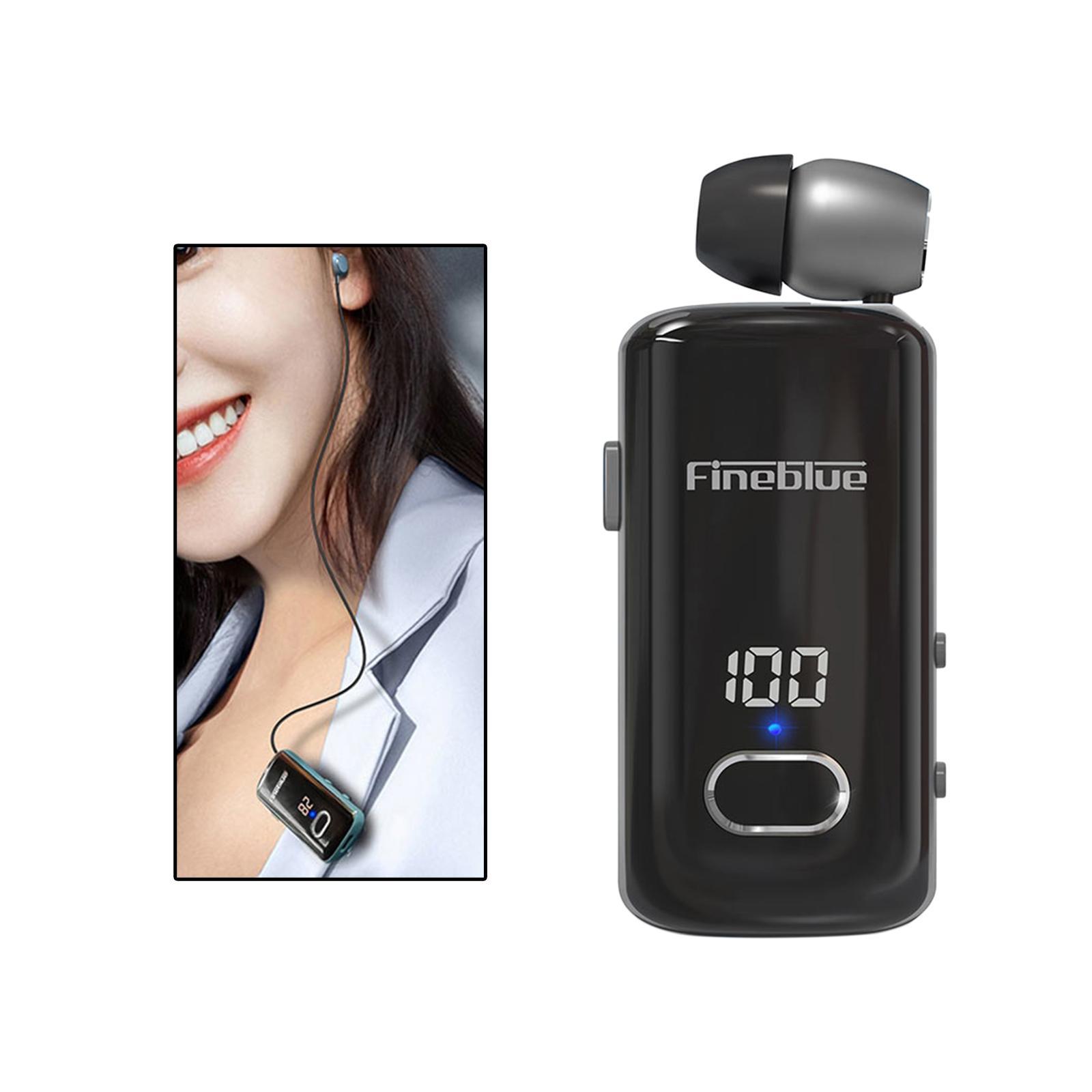 Earphone Earpiece Rechargeable Auto Pairing LED Display Noise Reduction Single Earbud Business Headphone for Trucker Office Driving