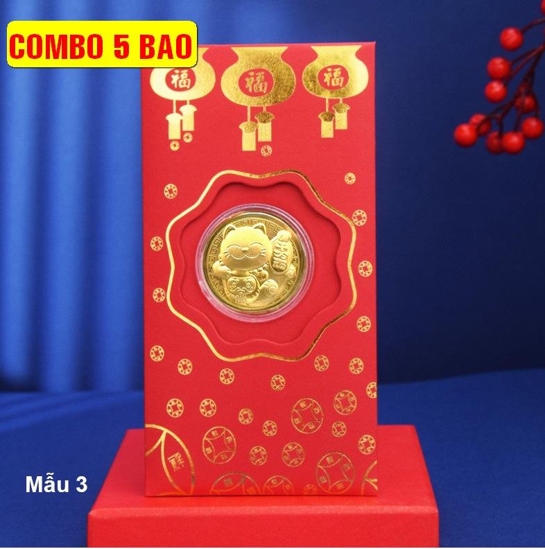 05 Bao Lì Xì Mèo Vàng Như Ý Cát Tường Đài Loan - Mẫu 3 - PASA COLLECTION