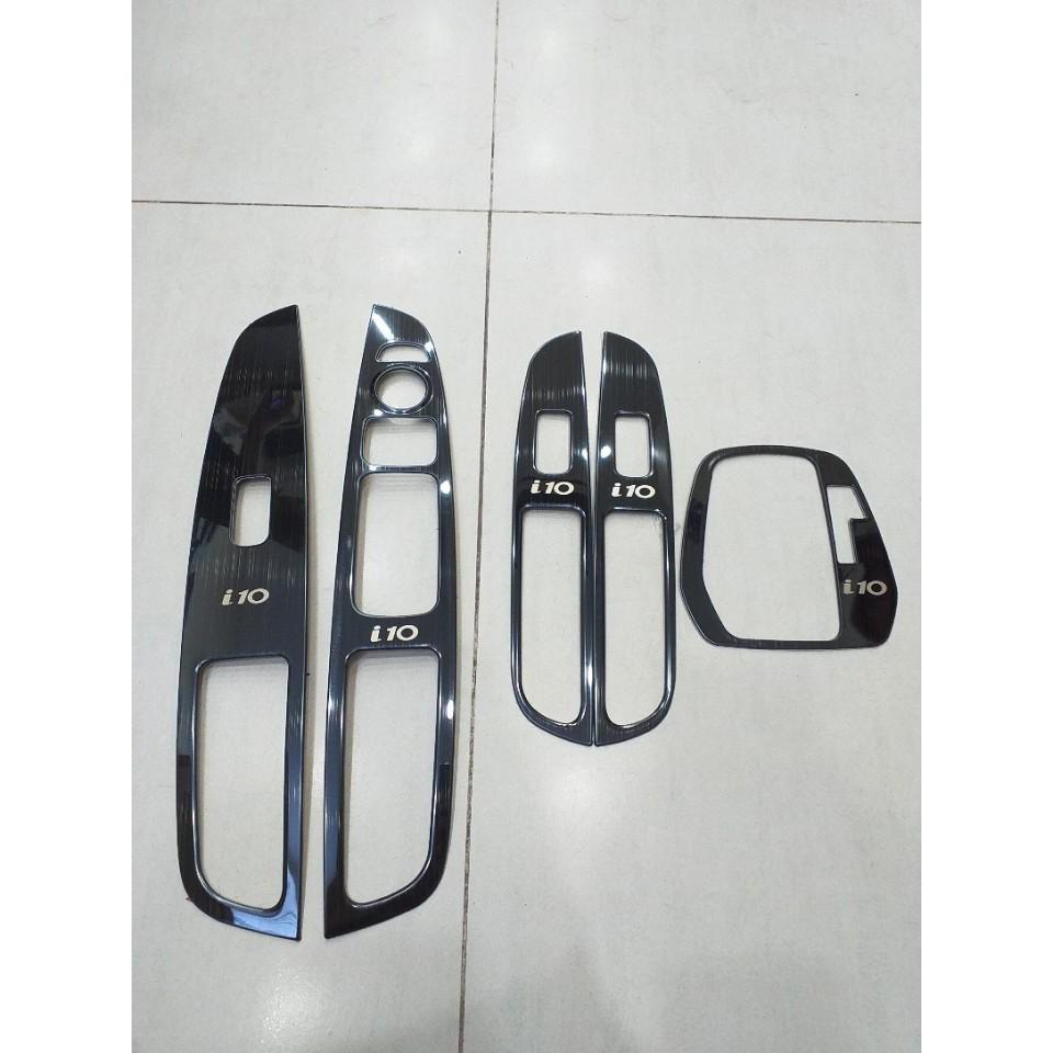 Ốp nội thất titan theo xe Grand I10 2014-2019 -5 chi tiết dành cho số tự động và số sàn