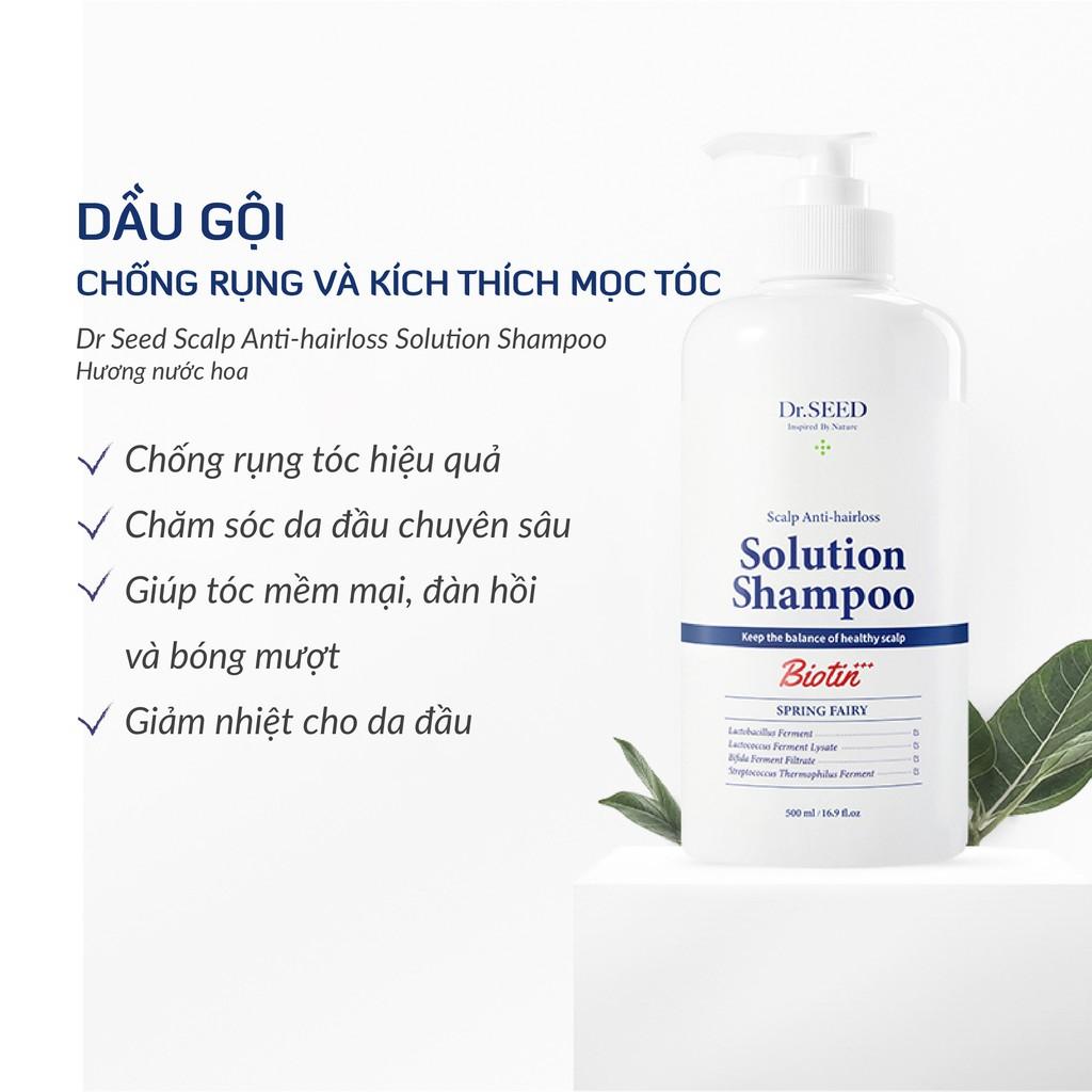 Bộ Dầu Gội Xả Hương Nước Hoa DR SEED Scalp Anti-hairloss Solution Giảm Rụng Và Kích Thích Mọc Tóc 500ml