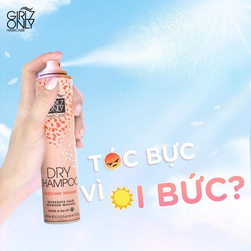 Dầu Gội Khô Girlz Only Dry Shampoo Dazzling Volume Sạch Dầu Và Bồng Bềnh Ngay Lập Tức (Cam) 200ml