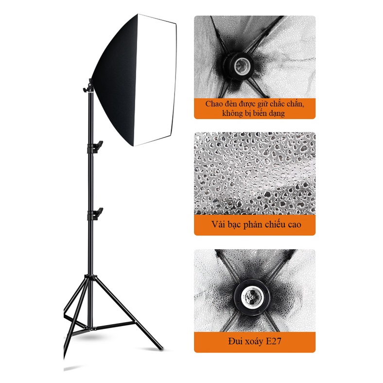 Bộ 3 Đèn Chụp Ảnh Studio Chuyên Nghiệp 55W*3, Đèn Led Quay Video, Bộ đèn Chụp Sản Phẩm Softbox HL Lighting Hàng Chính Hãng