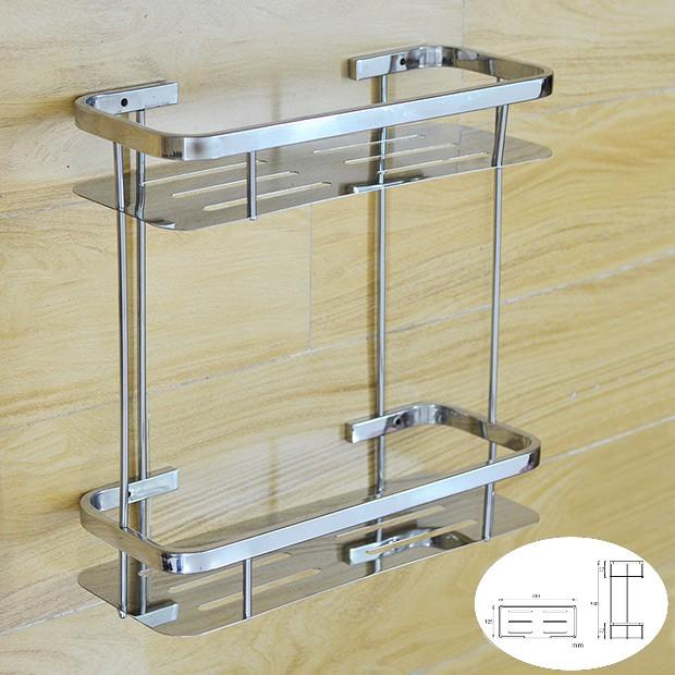 GIÁ ĐỂ ĐỒ NHÀ TẮM 2 TẦNG, GIÁ ĐỂ ĐỒ TREO TƯỜNG INOX 304 CAO CẤP, KỆ INOX THẲNG