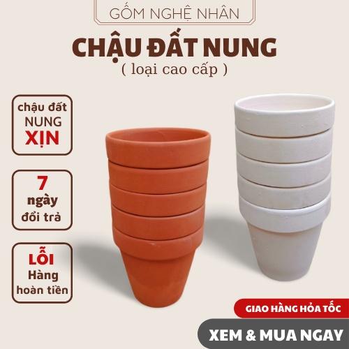 Chậu đất nung trồng sen đá và xương rồng ,chậu trồng sen đá trang trí nhà và văn phòng o 5 cái 10x10 - Gốm Nghệ Nhân