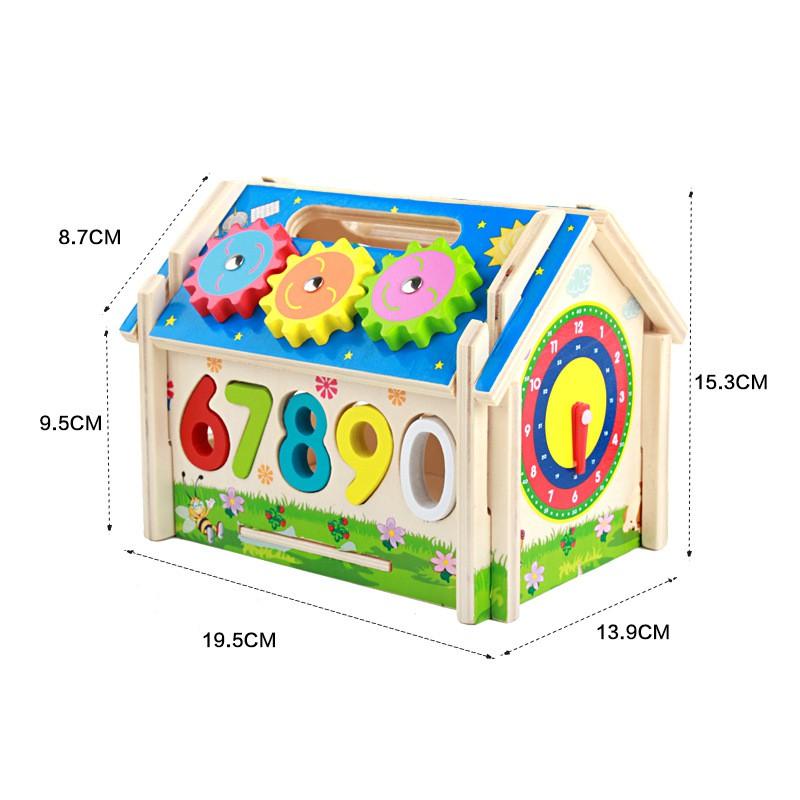 Nhà Thả Số Đập Bóng HCM-GIÁ SỈ Đồ Chơi Gỗ Montessori ,An Toàn,Màu Sắc Đẹp,Bé Luyện Kỹ Năng Tay và Số Học
