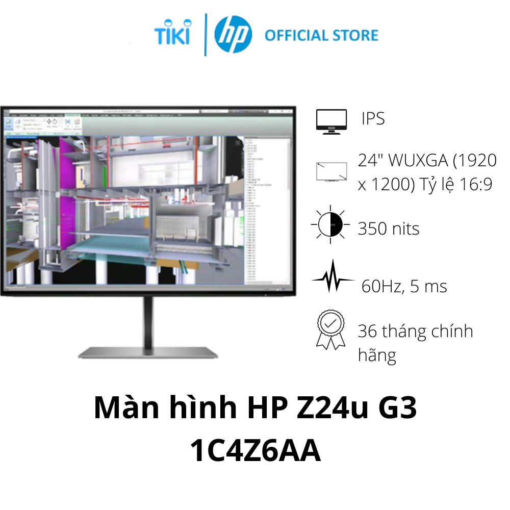 Màn hình HP Z24u G3 1C4Z6AA 24 inch WUXGA IPS USB TypeC - Hàng Chính Hãng