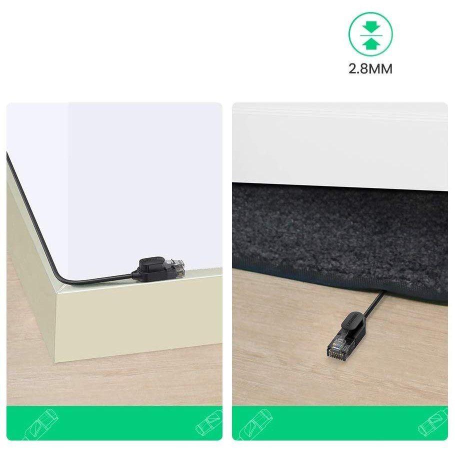Ugreen UG70653NW122TK 3M 10Gbps 500MHz cat6a màu đen siêu mỏng OD2.8mm cáp mạng Utp LAN Ethernet toàn đồng - HÀNG CHÍNH HÃNG