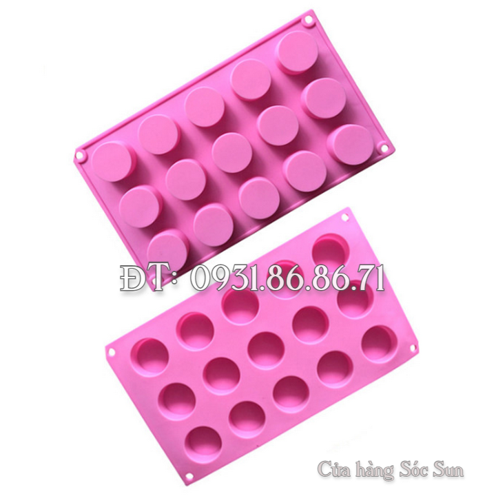 Khuôn silicon 15 hình trụ tròn - Mã số 1016