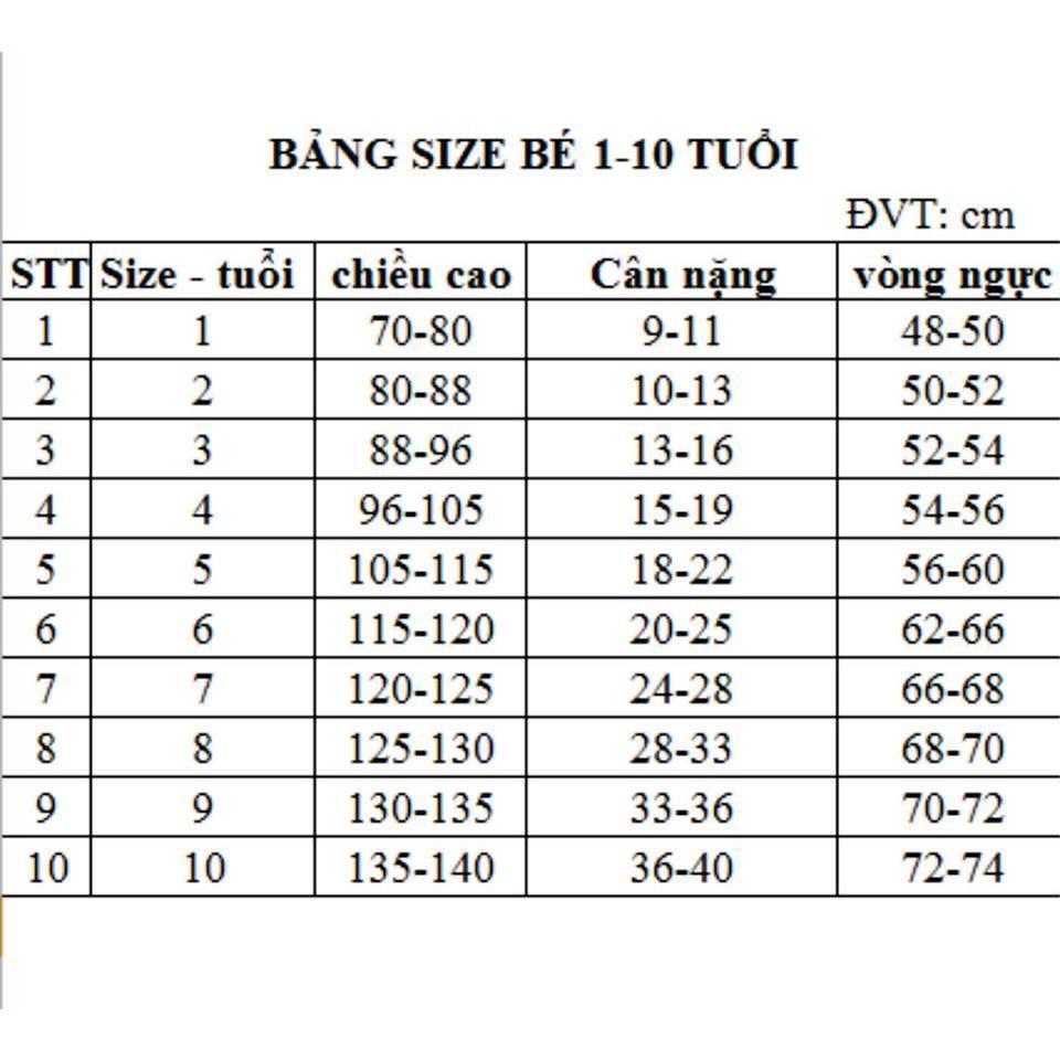 Rập giấy bộ thun bâu lính thủy R10 cho bé 1 - 10 tuổi - bản vẽ