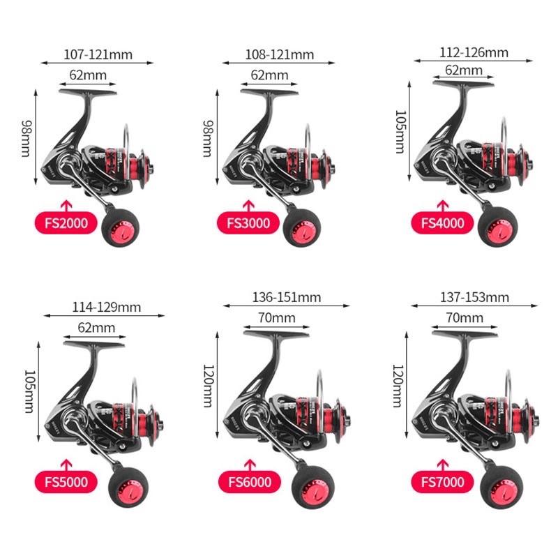 Máy câu cá kim loại DEUKIO FS 2000 đến 7000 dùng câu Lăng xê