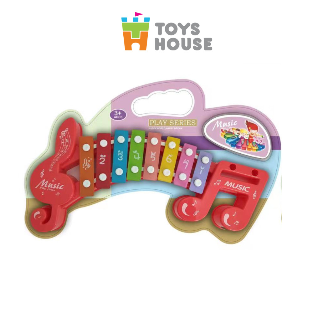 Đồ chơi đàn gõ Xylophone cho bé tám phím hình nốt nhạc - Đồ chơi âm nhạc cho bé Toyshouse 683-2