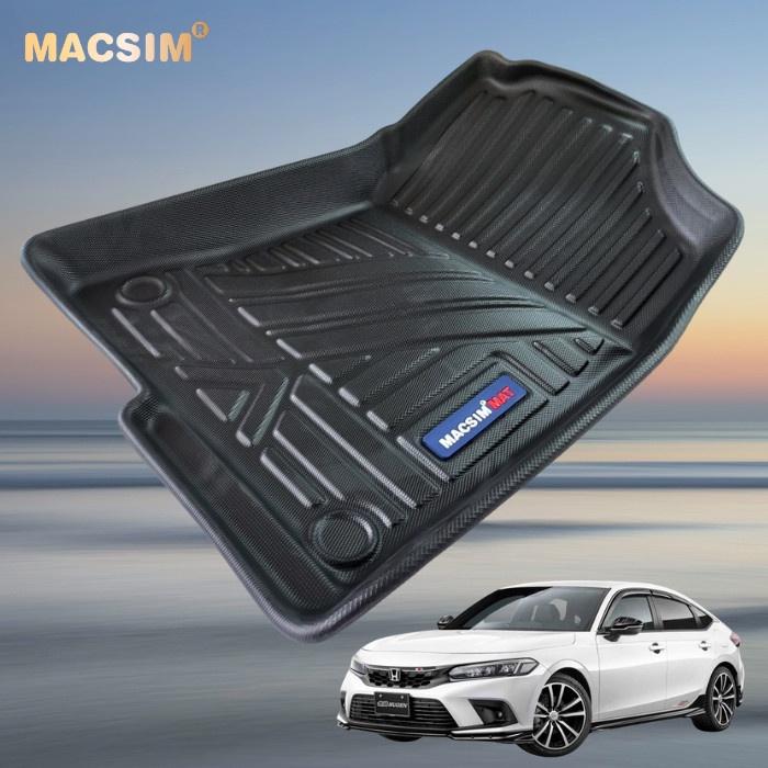 Thảm lót sàn xe ô tô Honda Civic qd 2022 Nhãn hiệu Macsim chất liệu nhựa TPV cao cấp màu đen