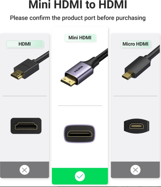 Cáp chuyển Mini HDMI sang HDMI 2.0 4K60Hz Ugreen 90593 (20cm, dây dù) - Hàng chính hãng