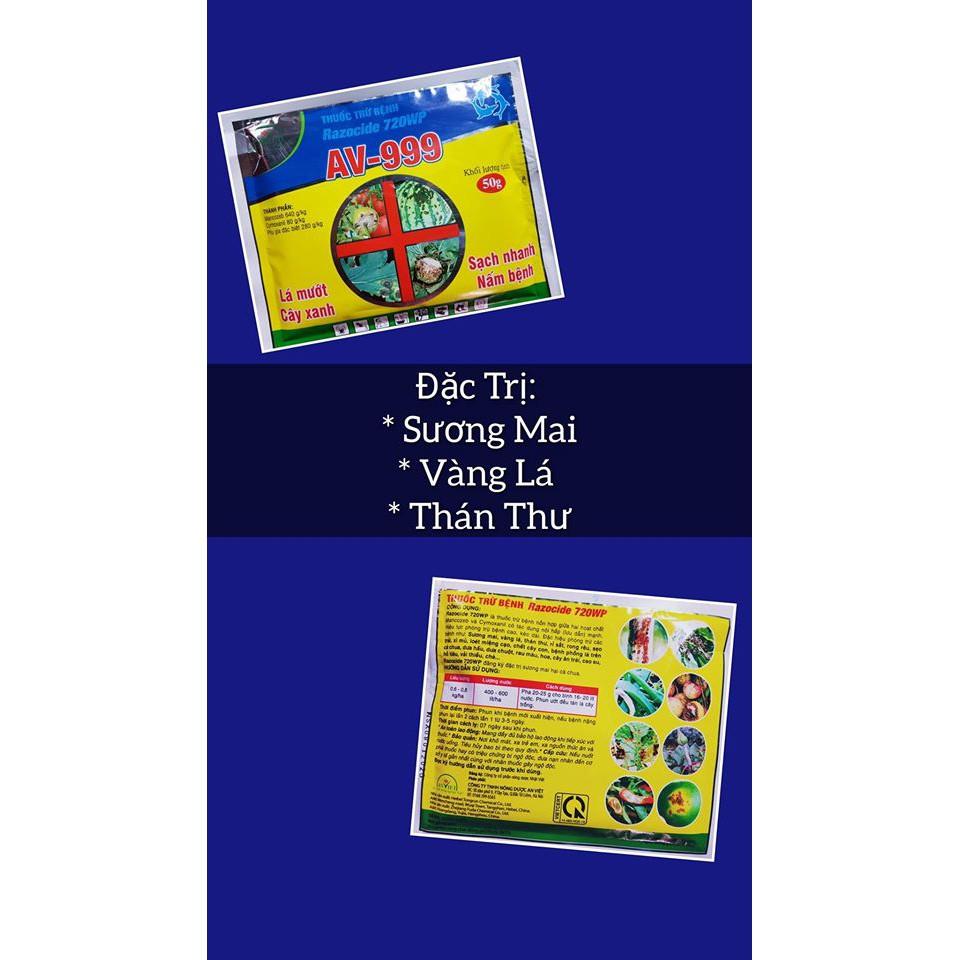 AV- 999 Là sản phẩm phòng trừ 99% các loại nấm hại phổ biến trên cây trồng, các loại nấm hại do biến đổi thời tiết