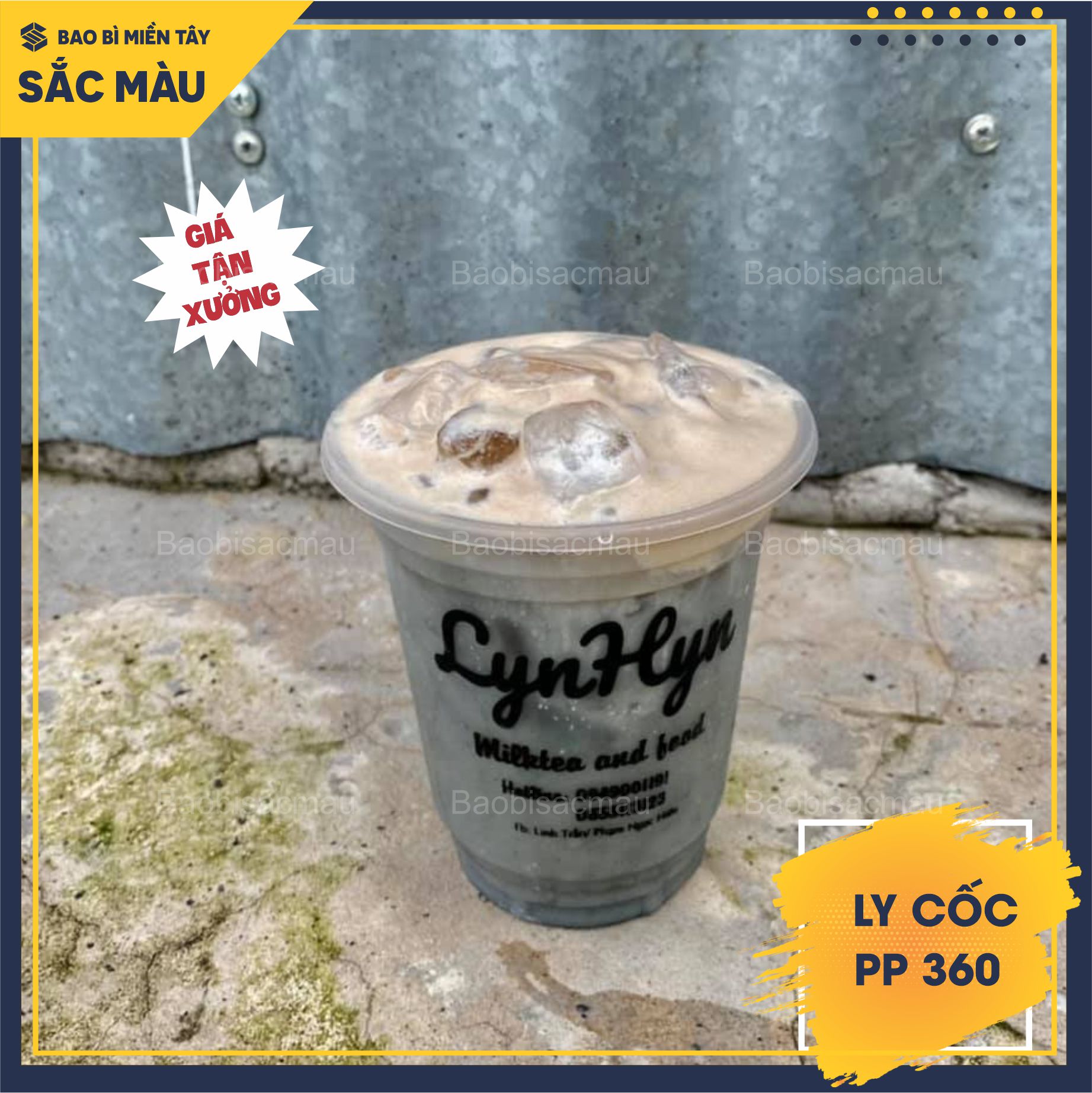 Sỉ 50 cốc nhựa/ ly nhựa PP 360ml kèm nắp