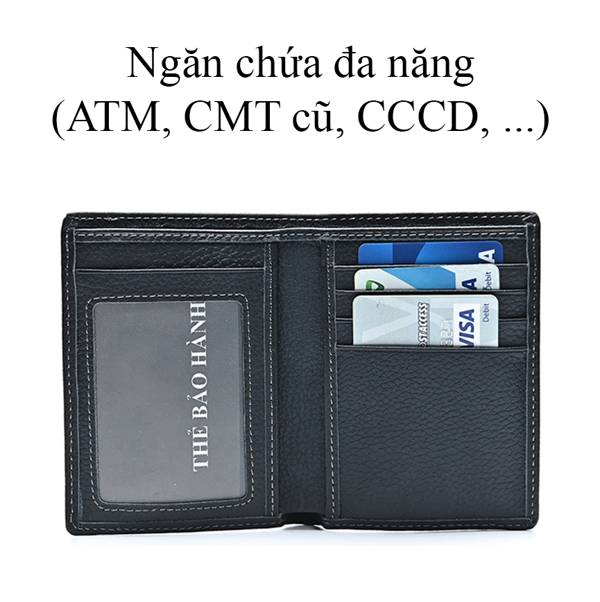 Ví Da Nam Mini Cao Cấp KT01 Bóp Nam Da Bò Dáng Đứng Dáng Ngang Nhỏ Gọn Nhiều Ngăn Đựng Tiền Thẻ Mini