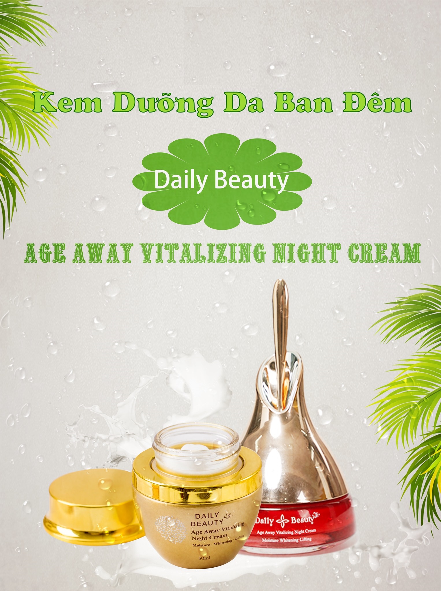 Combo 5 sản phẩm Daily Beauty Re:Excell gồm Tẩy trang, Nước hoa hồng, Gel mụn, Serum, Kem dưỡng ban đêm