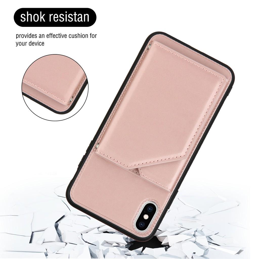 Ốp lưng điện thoại dạng ví da có ngăn đựng thẻ cho iPhone X XS Max XR SE 2020 iPhone 8 iPhone 7 Plus