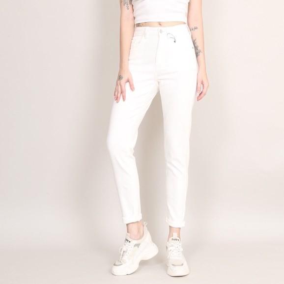 Quần jean nữ boyfriend baggy đen trắng trơn co giãn CT JEANS