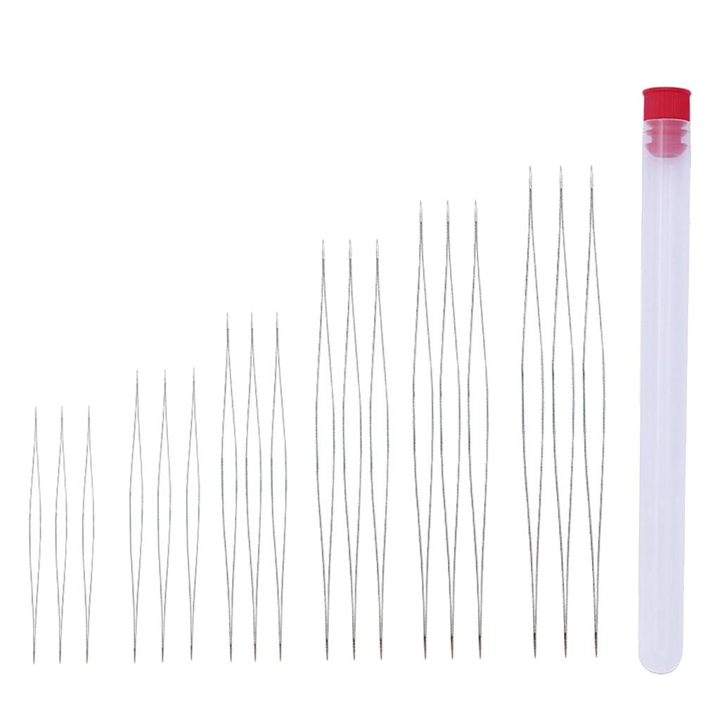 19 Miếng / Bộ Kim Xỏ Chỉ để đính Hạt Với Phụ Kiện Mắt To