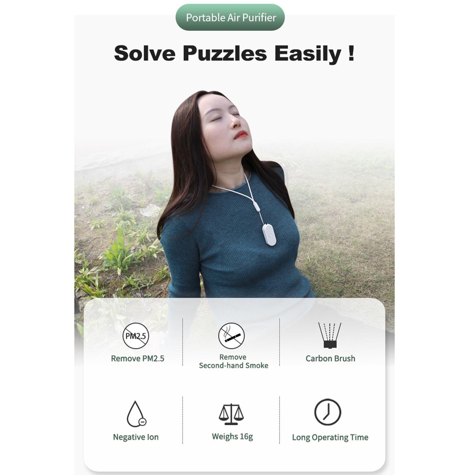 Hanging Purifier Personal Mini for Household Eliminating Dust Black