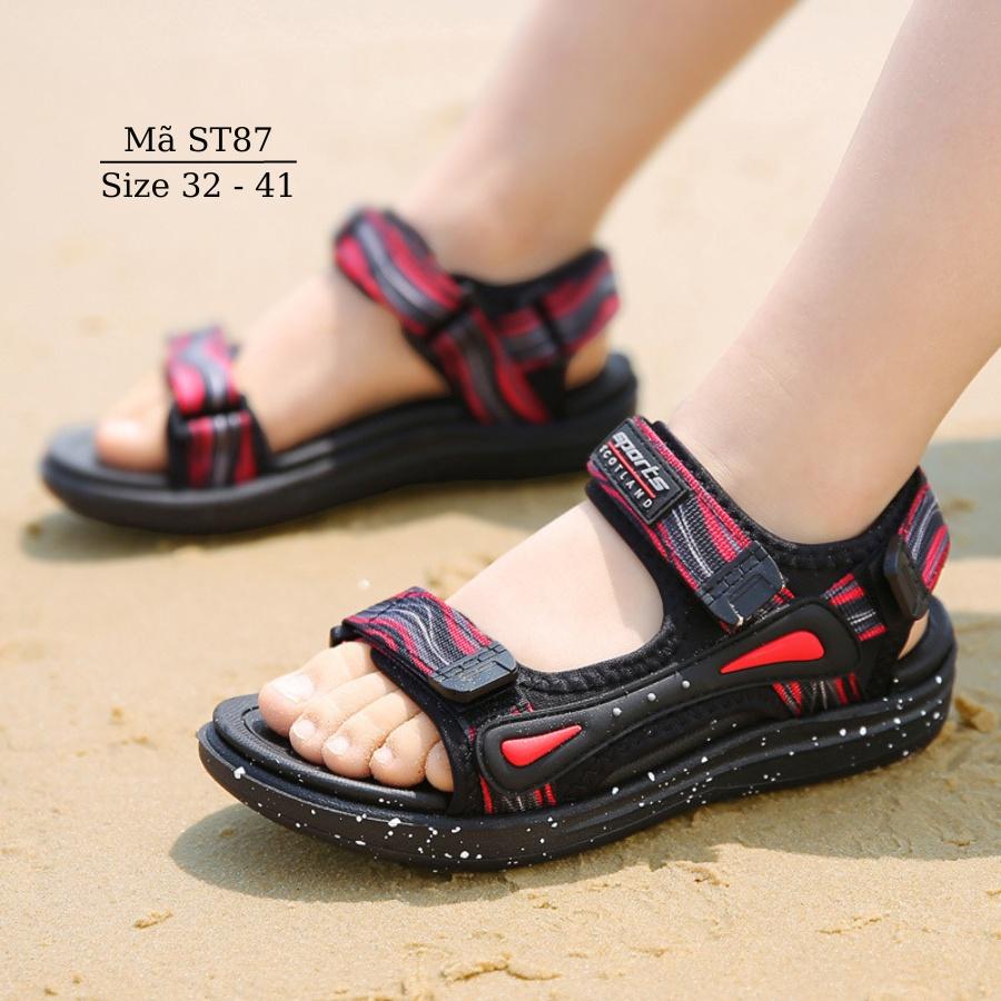 Giày sandal quai ngang cho bé trai 6 - 15 tuổi dép quai hậu trẻ em đi học đi chơi dáng thể thao năng động cá tính ST87