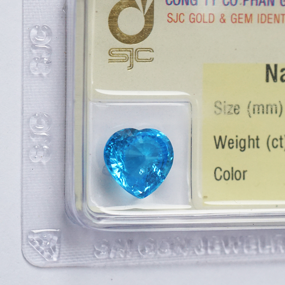 Mặt Đá Quý Topaz Mài Giác Trái Tim Tự Nhiên Kiểm Định