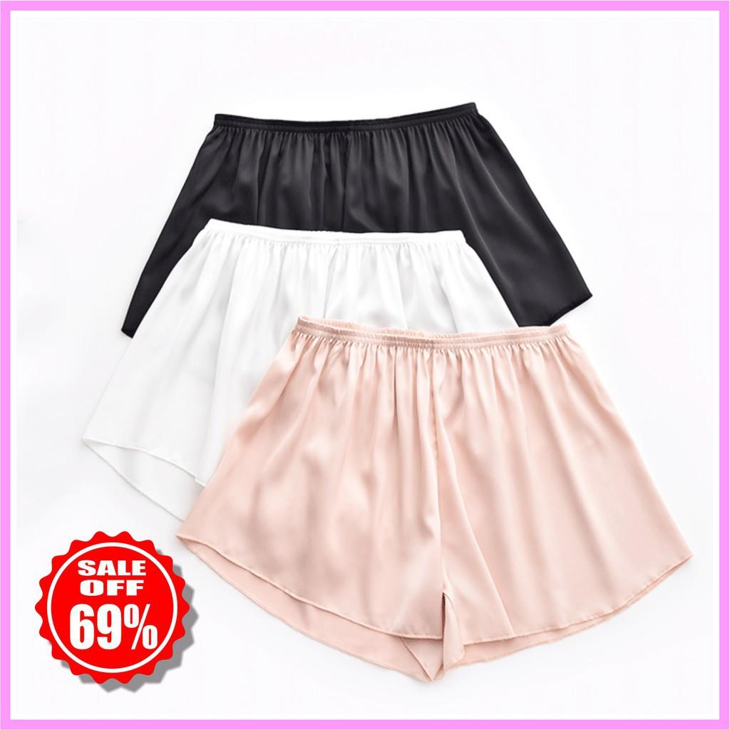 Q083 -  - Combo 3 Quần đùi nữ mặc nhà lụa satin. Vừa làm quần mặc nhà, quần đi ngủ mềm nhẹ, thoáng mát