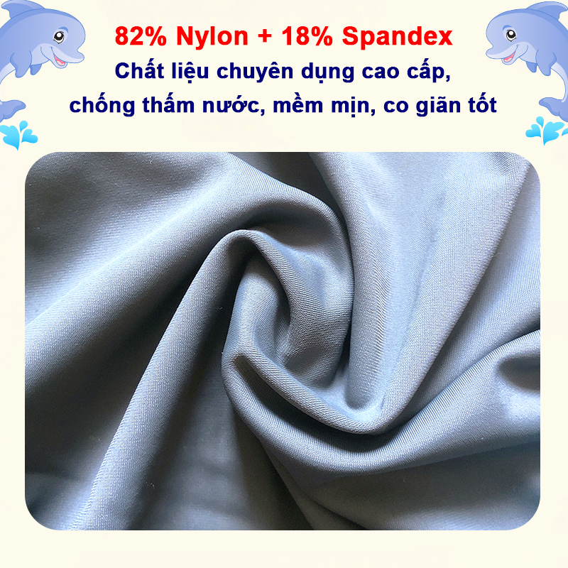 Đồ bơi cho bé dài tay cao cấp chống nắng và tia UV toàn thân cho bé trai bé gái từ 3 đến 11 tuổi – DB014