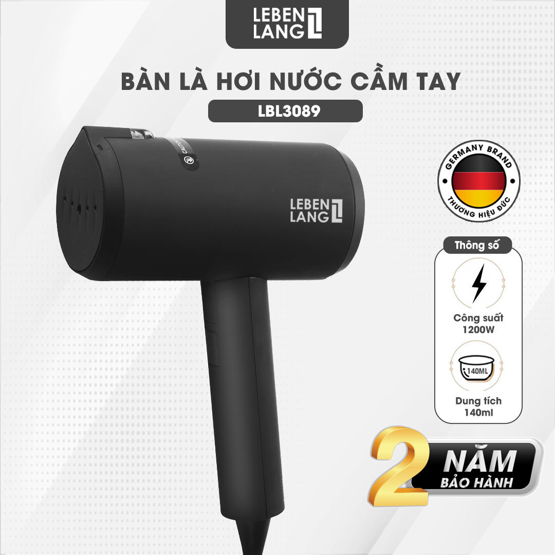 Bàn ủi hơi nước cầm tay Lebenlang LBL3089, bàn là 1200W, 140ml, gấp gọn tiện lợi, tặng kèm túi đựng, bảo hành 2 năm - hàng chính hãng