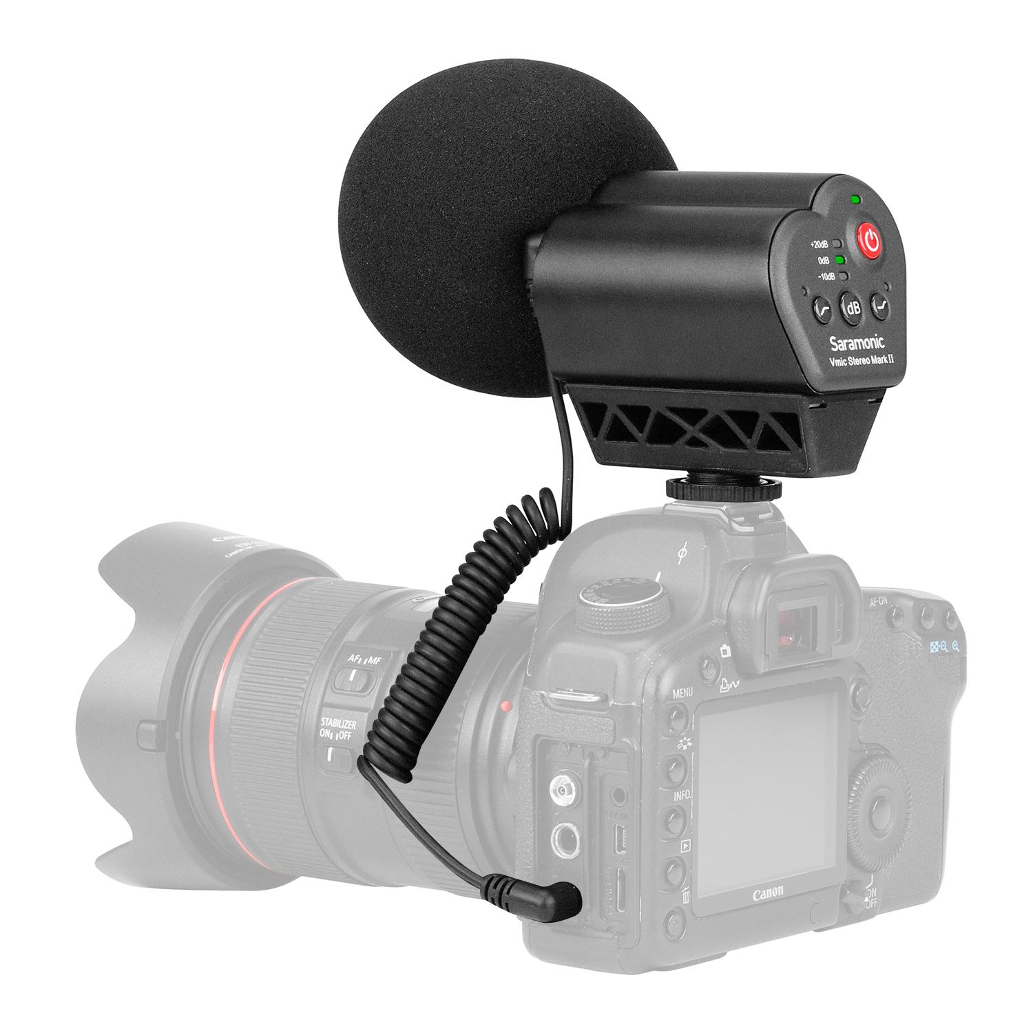 Saramonic VMIC STEREO Mark II Micrô ngưng tụ trên máy ảnh cho máy ảnh máy ảnh không gương lật DSLR