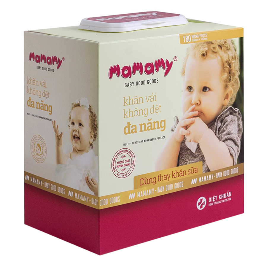 Khăn Khô Đa Năng Mamamy Không Chứa Huỳnh Quang Mm0914 (180 Tờ)