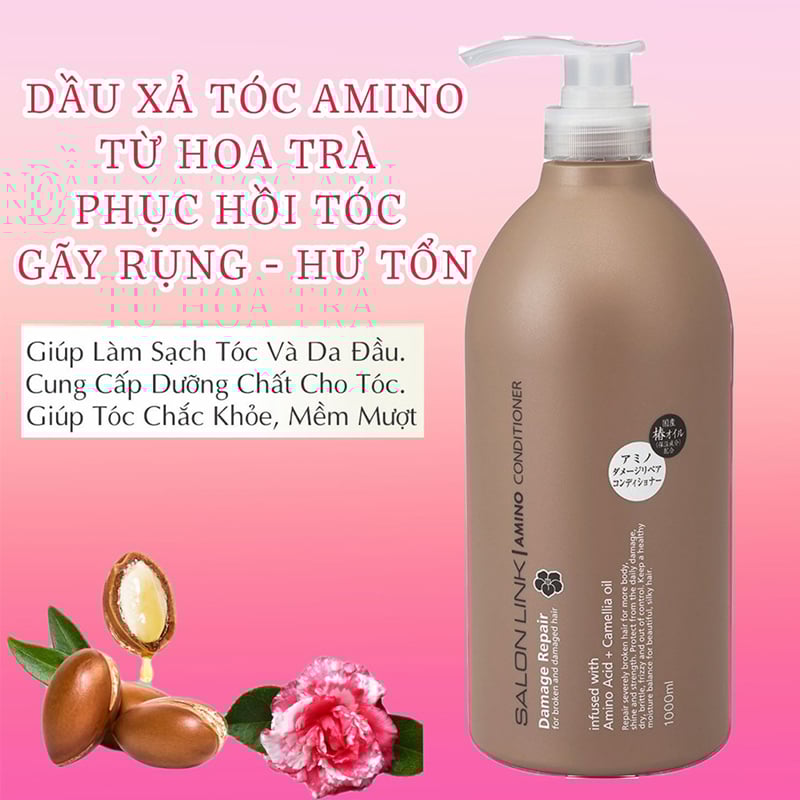 Dầu xả hoa trà phục hồi tóc hư tổn salon link 1000ml/chai