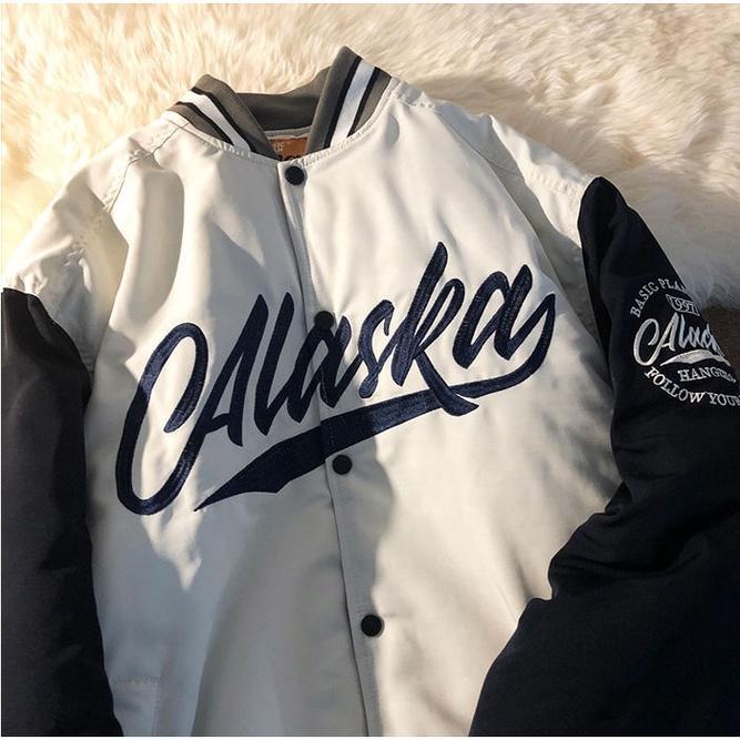 Áo Bomber Bóng Chày 2 Lớp Alaska Cao Cấp,Áo Khoác Varsity 2 Lớp Phong Cách Hàn Quốc