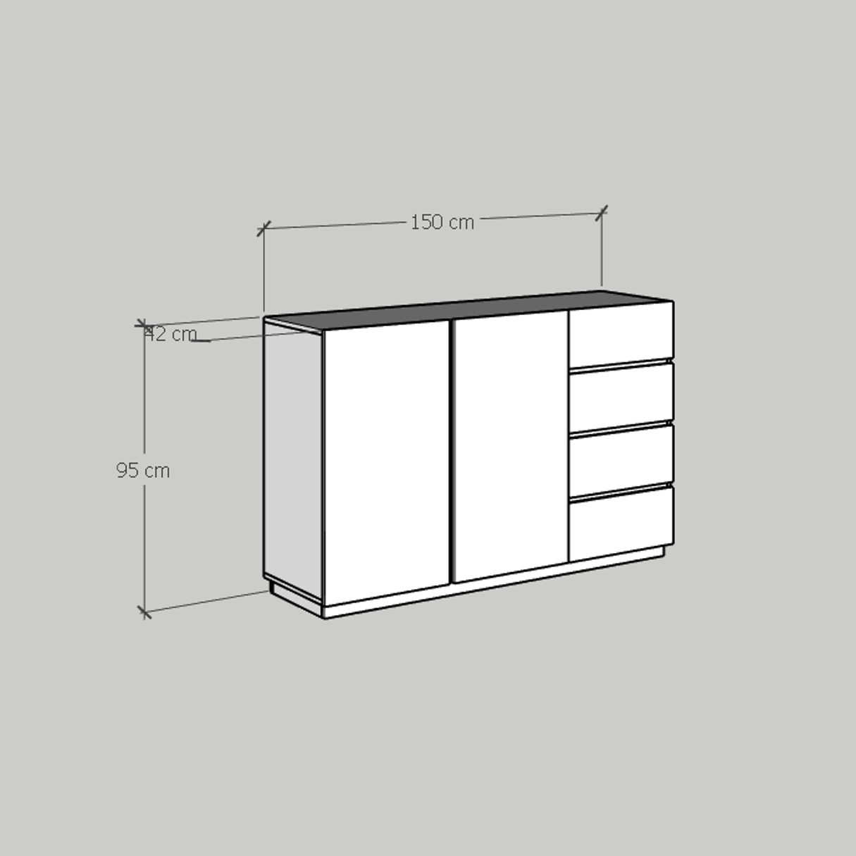 [Happy Home Furniture] MACRO, Tủ đựng đồ nhiều ngăn ,  150cm x 42cm x 95cm ( DxRxC), TCM_015