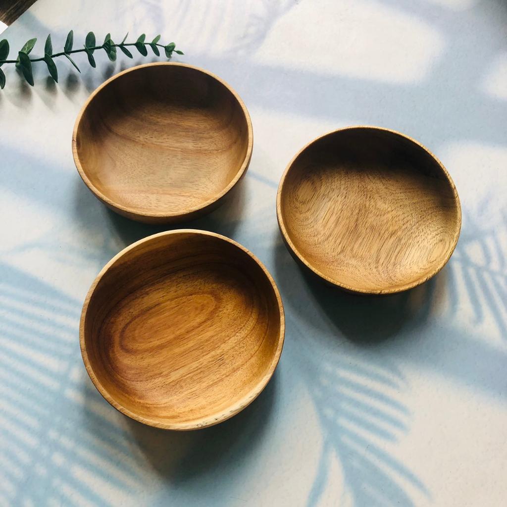 Bát/Tô Gỗ Keo Nhỏ Xinh 14x4 cm, Bát Đựng Salad, Soup, Mỳ Tiện Lợi
