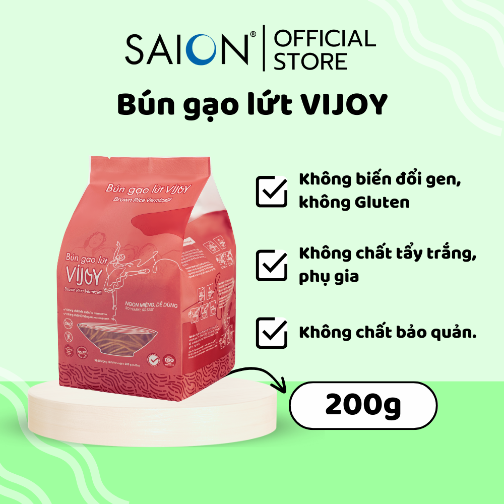 Combo 5 Túi Bún Gạo Lứt Vijoy 200g Tặng 1 Túi Bún Gạo Vijoy 200g - Saion Official