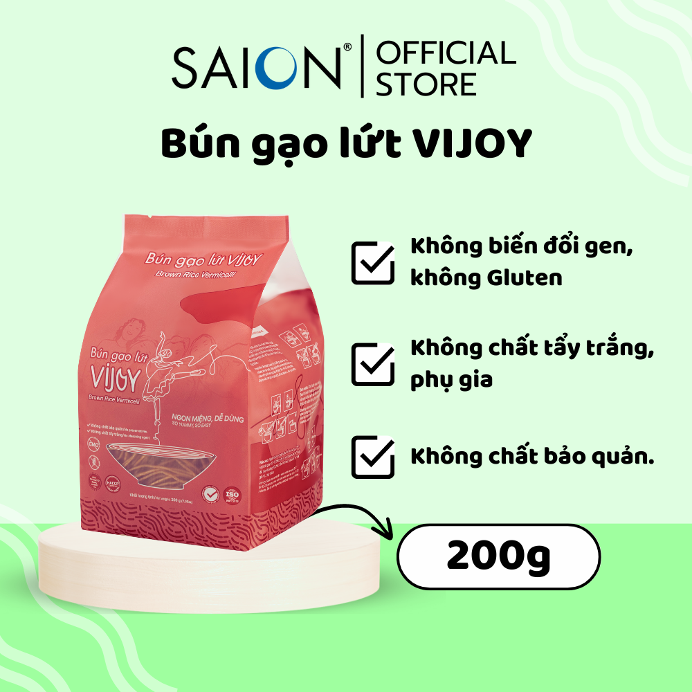 Bún gạo lứt VIJOY 200G- Bún gạo lứt cao cấp/ Bún ngon mềm dai/ Health/ Dinh dưỡng