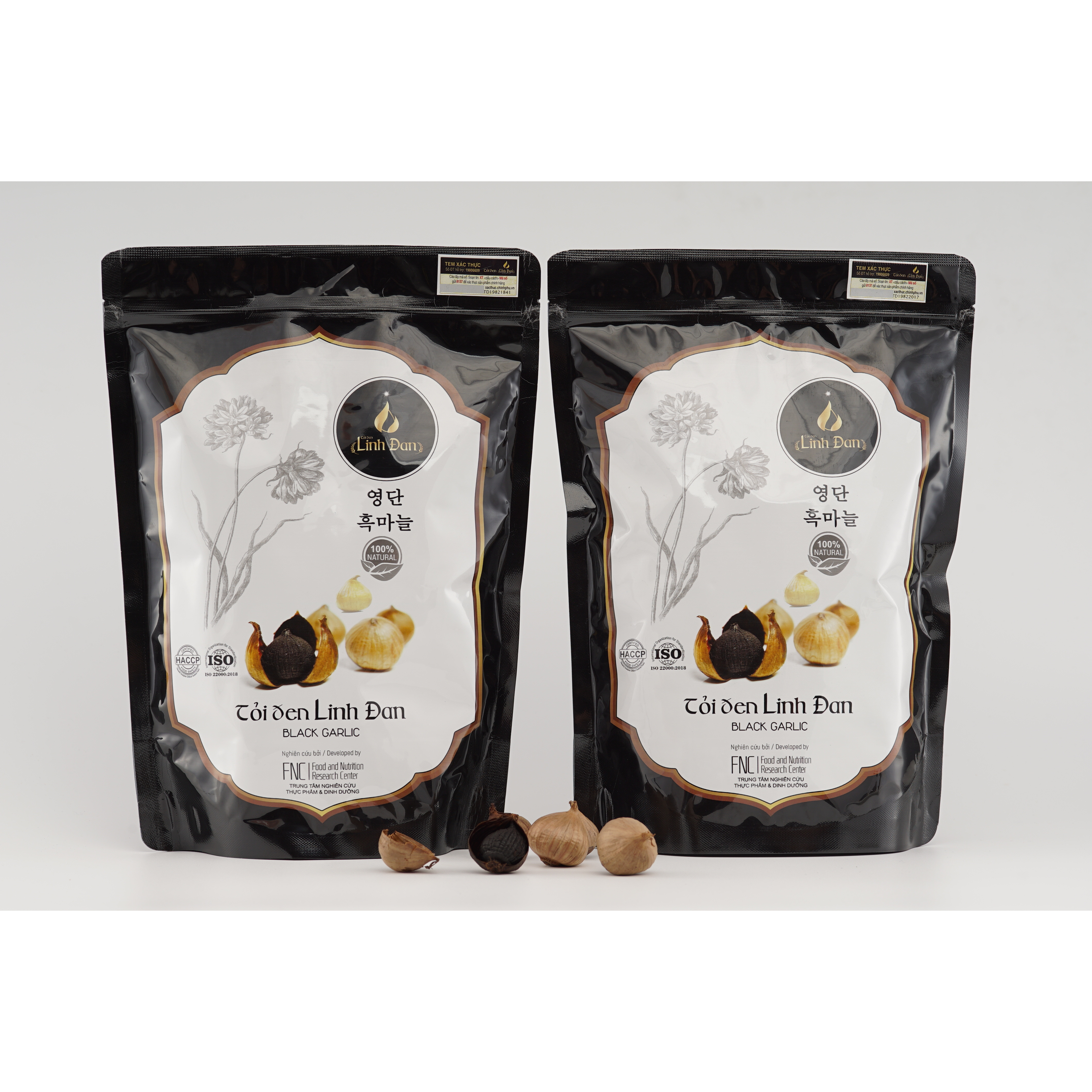Combo 2 Túi Thực Phẩm Bảo Vệ Sức Khỏe - Tỏi Đen Cô Đơn Linh Đan - Loại Một Nhánh 500g/Túi