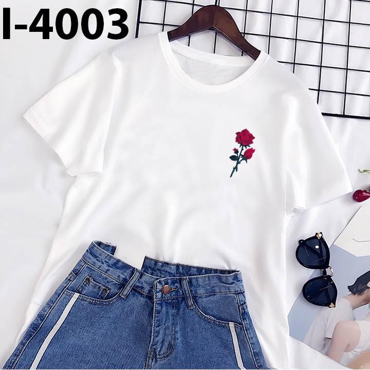Áo Thun Nữ In Logo Hoa Hồng ATN4003