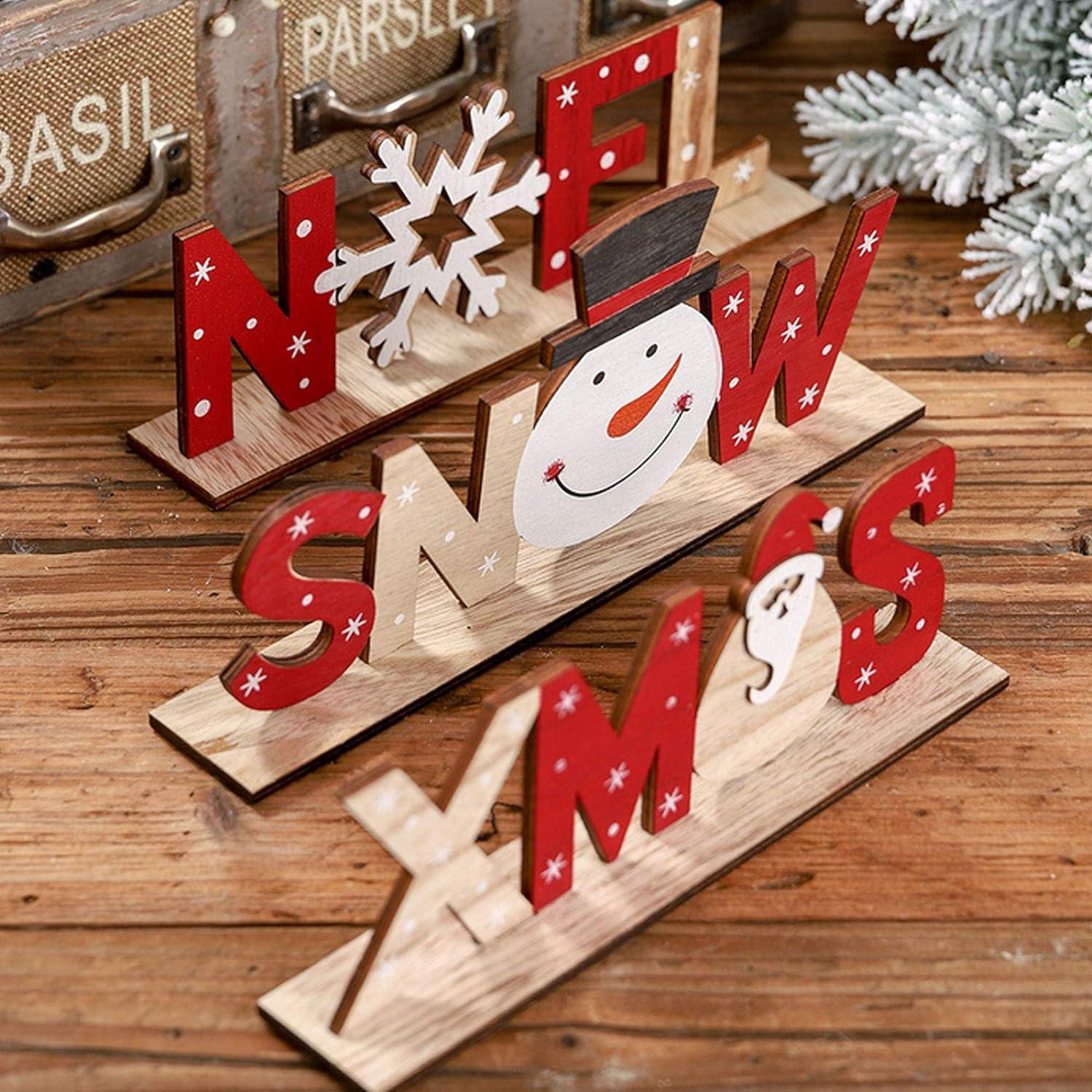 Trang trí Giáng sinh Bois, 3 chiếc trang trí Giáng sinh, Giáng sinh tuyết xmas thư trang trí bàn Giáng sinh cho nhà trang trí nhà lễ hội ngày lễ