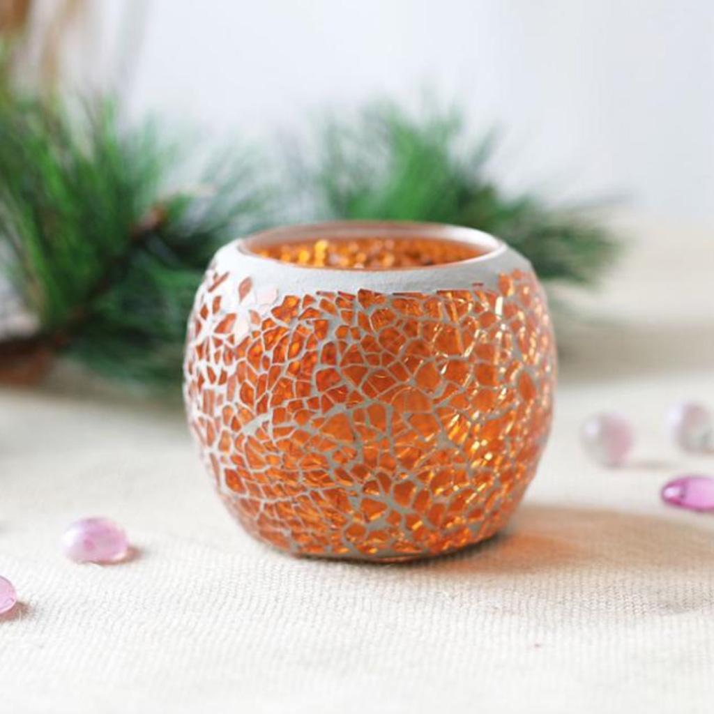 2X Mosaic Glass Lantern Votive Candle Tealight Holder Tealight Candle Holder Decoration # 9