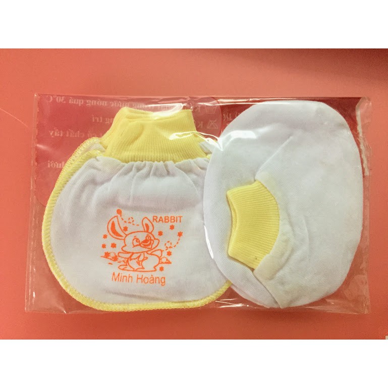 Set 5 đôi bao tay chân MH trắng cổ bo cho bé sơ sinh(0-6 tháng)