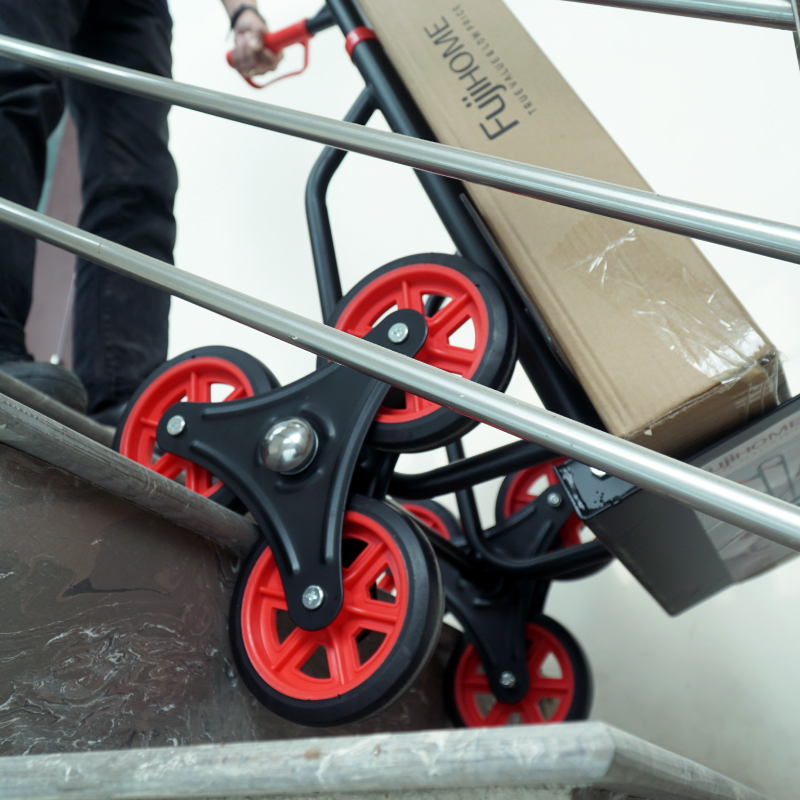 Xe kéo đẩy hàng leo cầu thang 6 bánh rút gọn FUJIHOME CC-6150 (leo cầu thang &lt;100kg, đi đường bằng &lt;150kg)