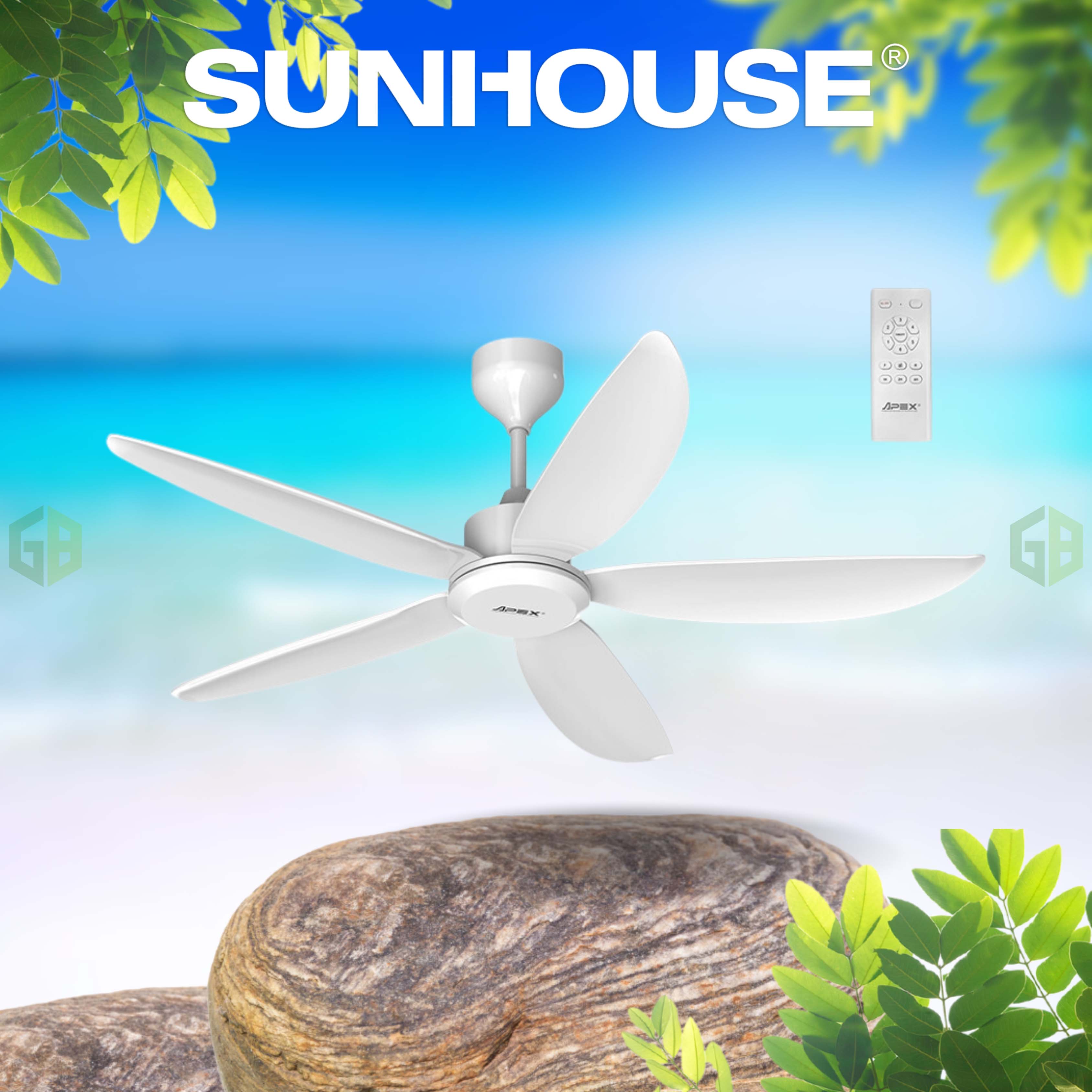 Quạt trần 5 cánh SUNHOUSE APEX APF7662 - Bảo hành toàn quốc 24 tháng - Hàng chính hãng
