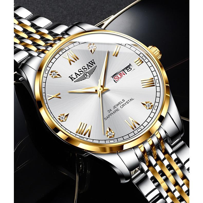 Đồng hồ nam chính hãng KASSAW K877-1 chống nước,chống xước,kính sapphire ,hàng mới 100% ,Đồng hồ cơ