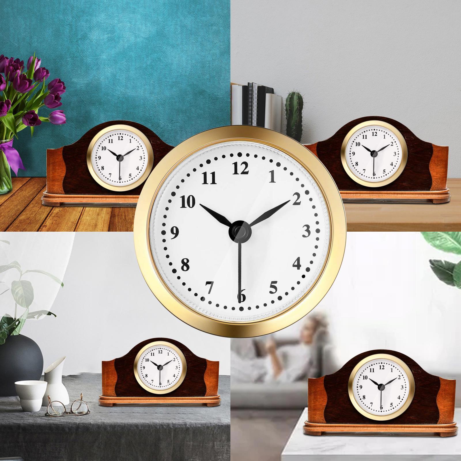 2xRound Quartz Clock Insert Wall Clock Movement Silent Bedroom Arabic Numeral