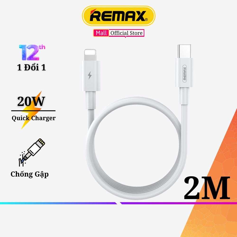 Dây sạc chính hãng Remax 183cl 2M hỗ trợ sạc nhanh 20w cho 14 Pro Max trở xuống . Hàng Chính Hãng Remax