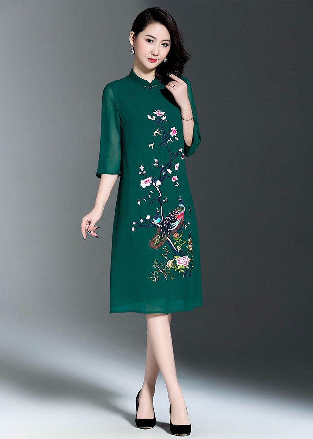 Đầm Nữ Suông Thêu Họa Tiết HR1193